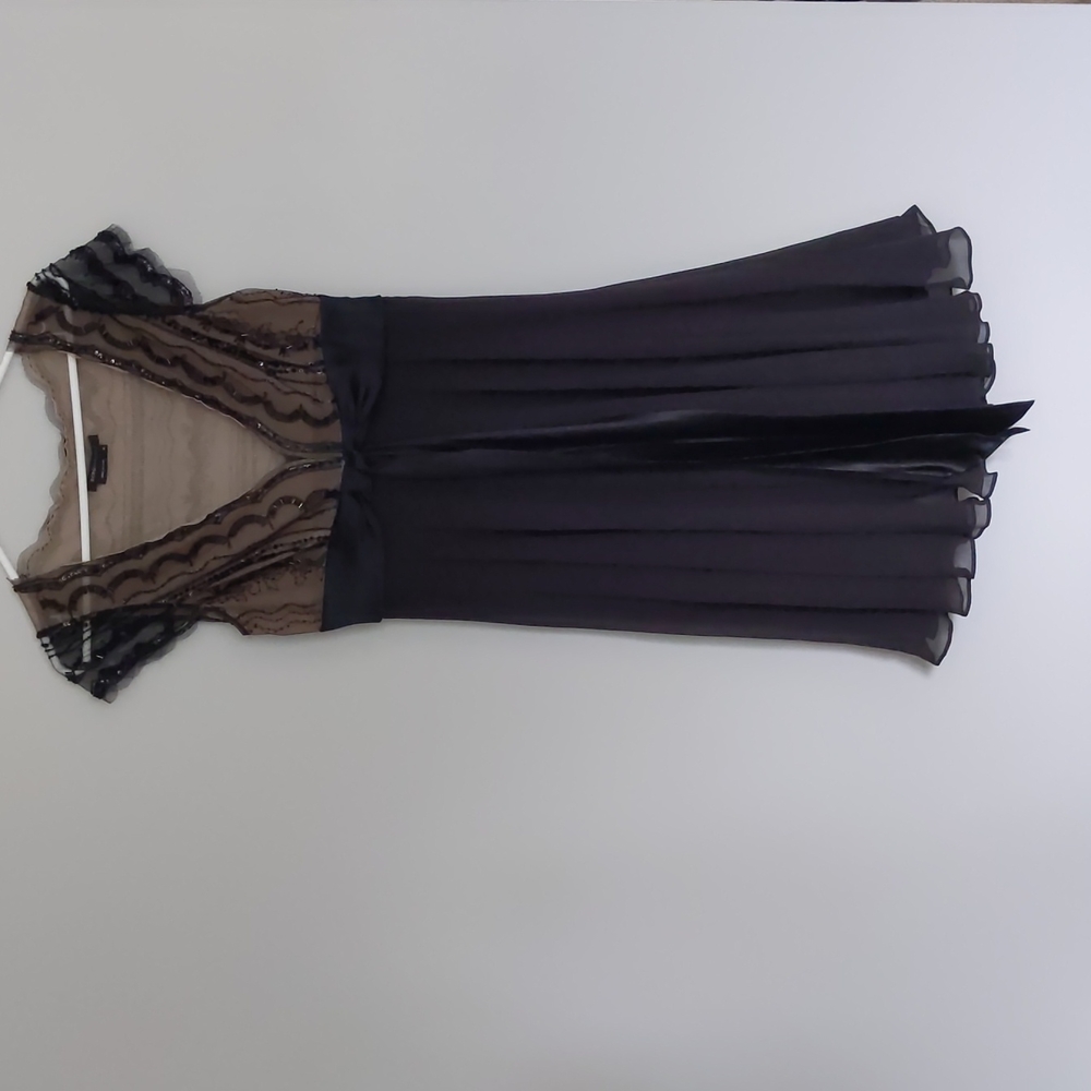 BCBGMaxAzria Black Beaded Bodice Dress